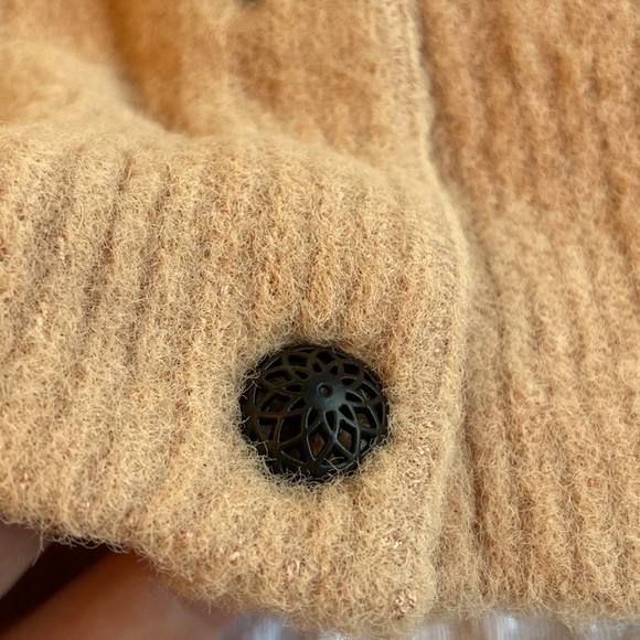 FREE PEOPLE SLOANE Short Elbow Sleeve Cardigan Size Small Peach Blush Pink NEW! - Picture 15 of 16